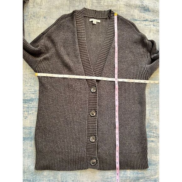 American Eagle Dark Charcoal Gray Oversized Knit Cardigan Women's Small - Picture 5 of 7